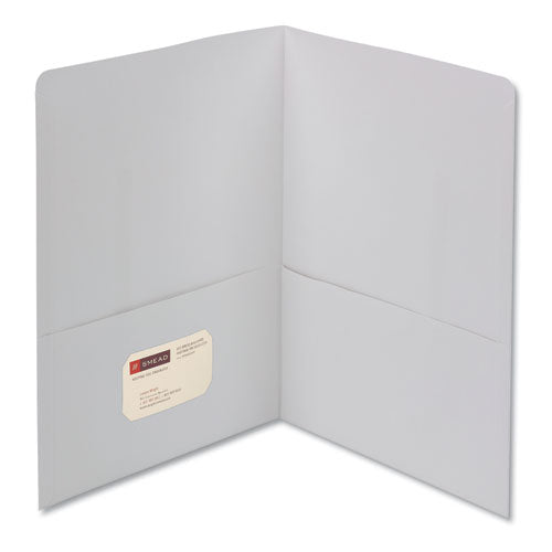 Image of Smead Two-Pocket Folder, Textured Paper, 100-Sheet Capacity, 11 X 8.5, White, 25/box