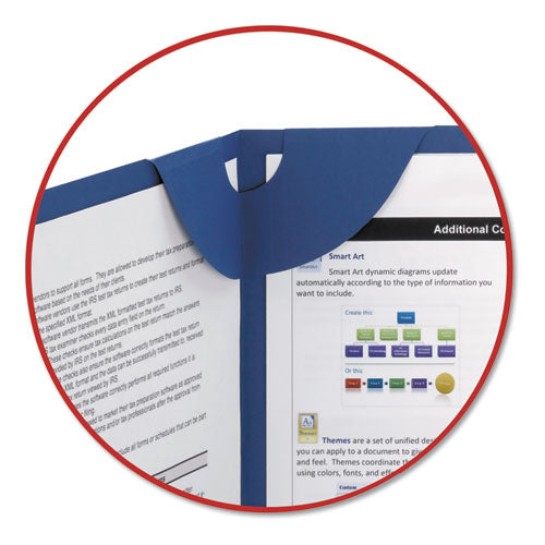 Image of Smead Lockit Two-Pocket Folder, Textured Paper, 100-Sheet Capacity, 11 X 8.5, Dark Blue, 25/box