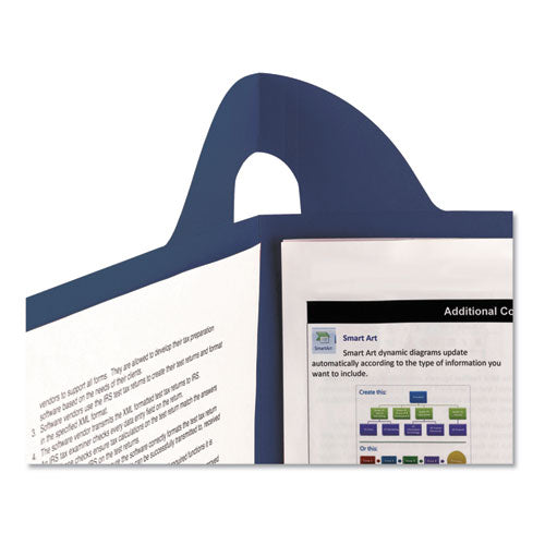 Image of Smead Lockit Two-Pocket Folder, Textured Paper, 100-Sheet Capacity, 11 X 8.5, Dark Blue, 25/box