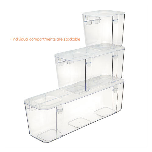 Image of deflecto® Stackable Caddy Organizer, Medium, Plastic, 8.8 x 4 x 4.38, White