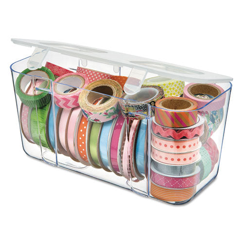 Image of deflecto® Stackable Caddy Organizer, Medium, Plastic, 8.8 x 4 x 4.38, White