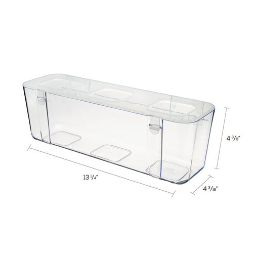 Image of deflecto® Stackable Caddy Organizer, Large, Plastic, 13.24 x 4 x 4.38, White