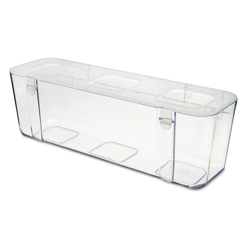 Image of deflecto® Stackable Caddy Organizer, Large, Plastic, 13.24 x 4 x 4.38, White