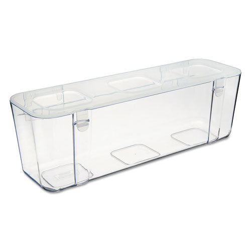 Image of deflecto® Stackable Caddy Organizer, Large, Plastic, 13.24 x 4 x 4.38, White