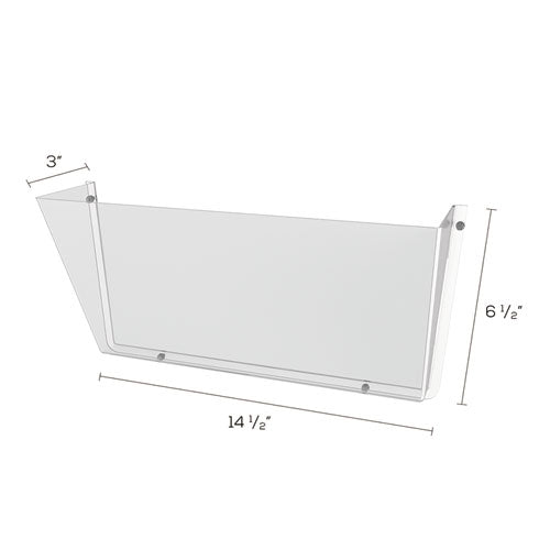 Image of deflecto® Unbreakable DocuPocket Wall File, Letter Size, 14.5" x 3" x 6.5", Clear