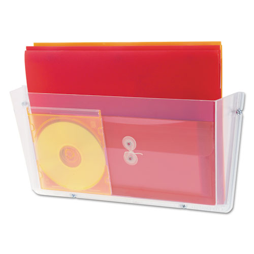 Image of deflecto® Unbreakable DocuPocket Wall File, Letter Size, 14.5" x 3" x 6.5", Clear