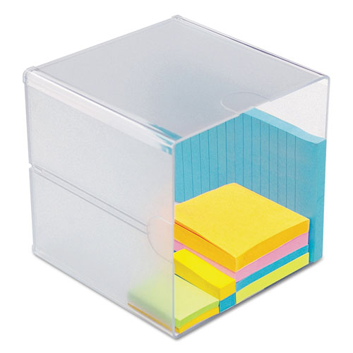 Image of deflecto® Stackable Cube Organizer, 1 Compartment, 6 x 6 x 6, Plastic, Clear