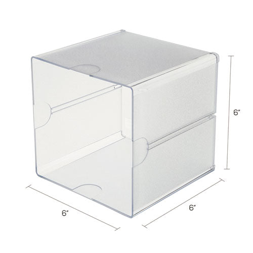 Image of deflecto® Stackable Cube Organizer, 1 Compartment, 6 x 6 x 6, Plastic, Clear