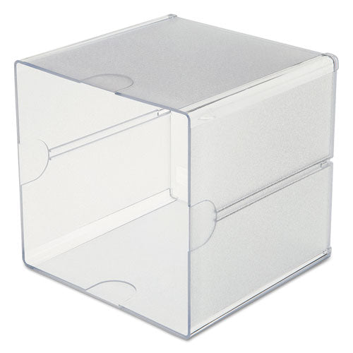 Image of deflecto® Stackable Cube Organizer, 1 Compartment, 6 x 6 x 6, Plastic, Clear