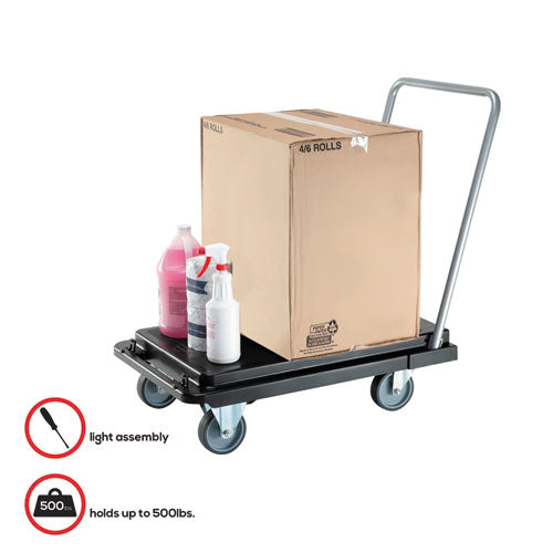 Image of deflecto® Heavy-Duty Platform Cart, 300 lb Capacity, 21 x 32.5 x 37.5, Black