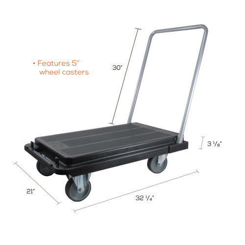 Image of deflecto® Heavy-Duty Platform Cart, 300 lb Capacity, 21 x 32.5 x 37.5, Black