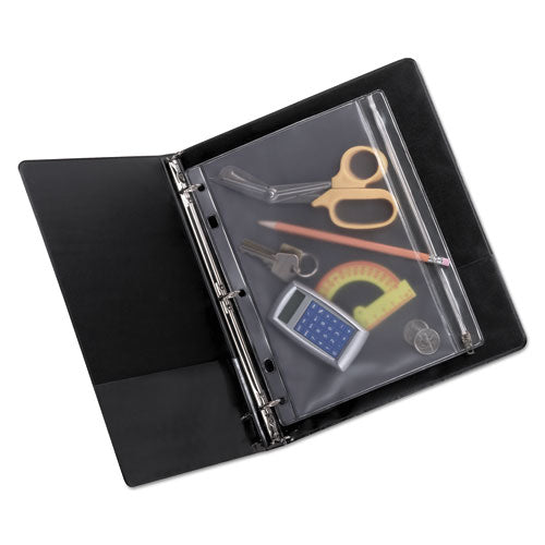 Image of Oxford Zipper Binder Pocket, 2- to 5-Hole Punched, 8" x 10.5", Clear