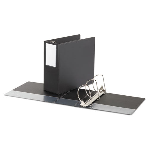 Image of Universal® Deluxe Non-View D-Ring Binder With Label Holder, 3 Rings, 5" Capacity, 11 X 8.5, Black