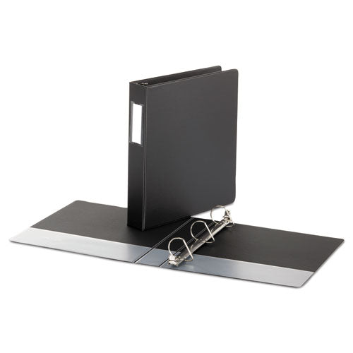 Image of Universal® Deluxe Non-View D-Ring Binder With Label Holder, 3 Rings, 1.5" Capacity, 11 X 8.5, Black