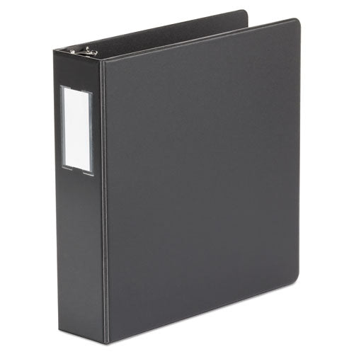 Image of Universal® Deluxe Non-View D-Ring Binder With Label Holder, 3 Rings, 2" Capacity, 11 X 8.5, Black