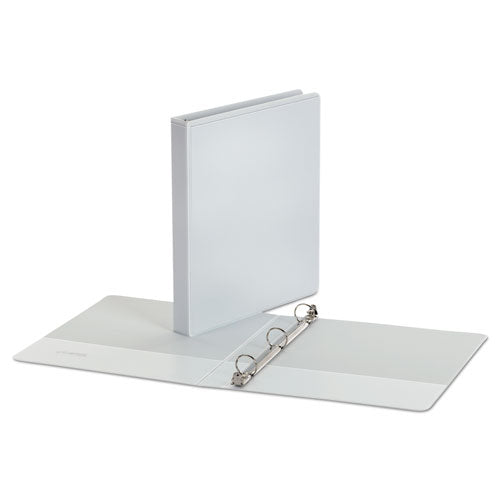 Image of Universal® Economy Round Ring View Binder, 3 Rings, 1" Capacity, 11 X 8.5, White, 12/Carton