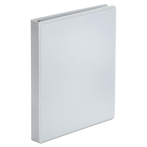 Image of Universal® Economy Round Ring View Binder, 3 Rings, 1" Capacity, 11 X 8.5, White, 12/Carton