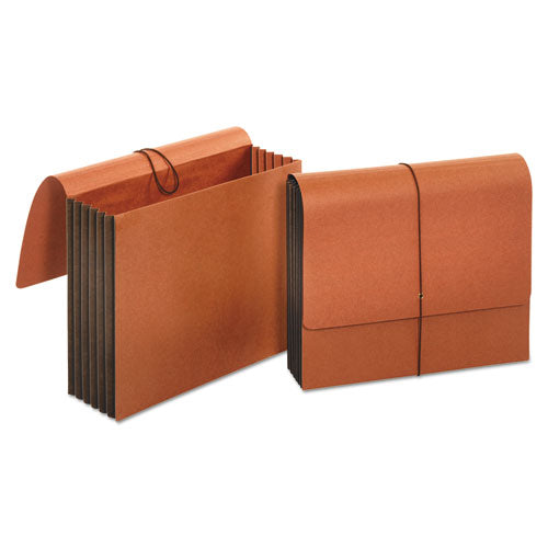 Image of Universal® Extra Wide Expanding Wallets, 5.25" Expansion, 1 Section, Elastic Cord Closure, Letter Size, Redrope