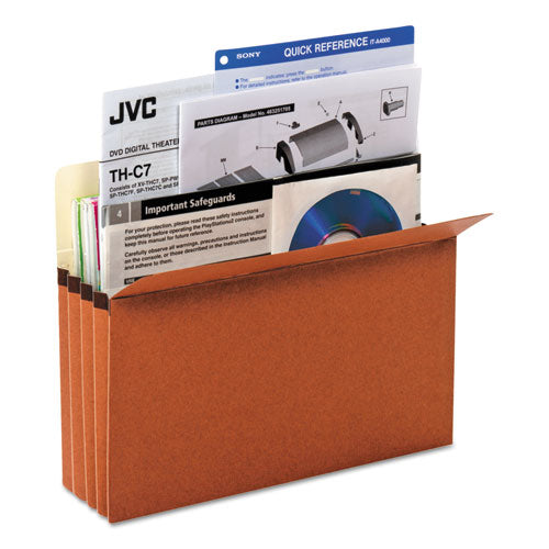 Image of Universal® Redrope Expanding File Pockets, 3.5" Expansion, Letter Size, Redrope, 25/box