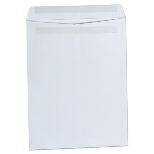 Image of Universal® Self-Stick Open End Catalog Envelope, #13 1/2, Square Flap, Self-Adhesive Closure, 10 x 13, White, 100/Box