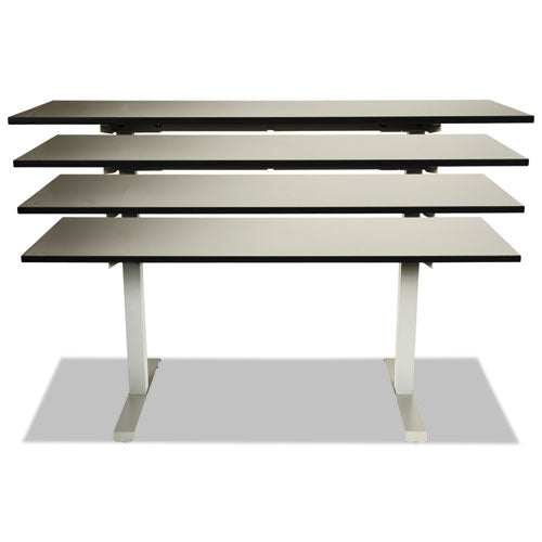 Image of Alera® Alera AdaptivErgo Sit-Stand Two-Stage Electric Height-Adjustable Table Base, 48.06" x 24.35" x 27.5" to 47.2", Gray