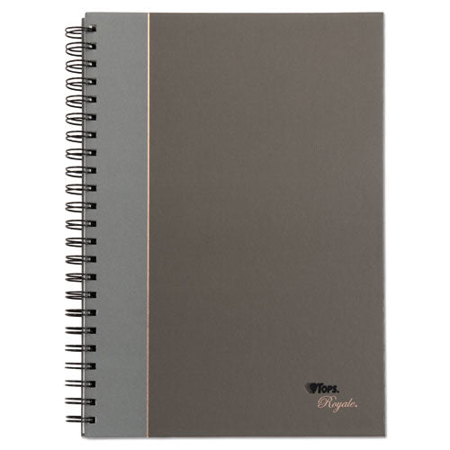 Image of TOPS Royale Wirebound Business Notebooks, 1-Subject, Medium/College Rule, Black/Gray Cover, (96) 11.75 x 8.25 Sheets
