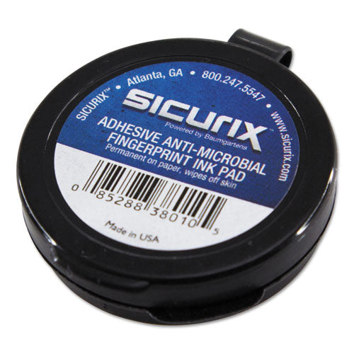 Image of SICURIX® Fingerprint Ink Pad, 1.5" Diameter, Black
