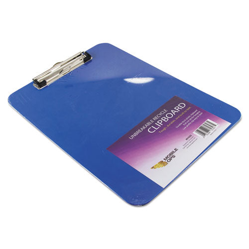 Image of Mobile OPS® Unbreakable Recycled Clipboard, 0.25" Clip Capacity, Holds 8.5 x 11 Sheets, Blue