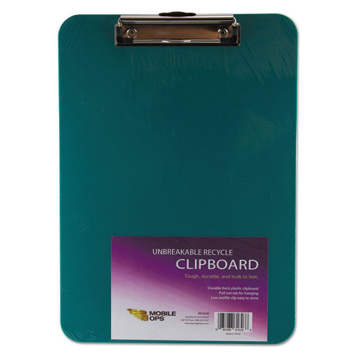 Image of Mobile OPS® Unbreakable Recycled Clipboard, 0.25" Clip Capacity, Holds 8.5 x 11 Sheets, Green