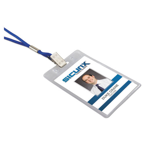 Image of SICURIX® Sicurix Badge Holder, Vertical, 2.75 X 4.13, Clear, 12/pack