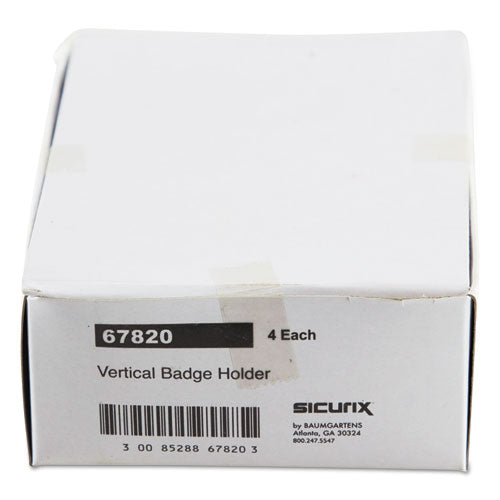 Image of SICURIX® Sicurix Badge Holder, Vertical, 2.75 X 4.13, Clear, 12/pack