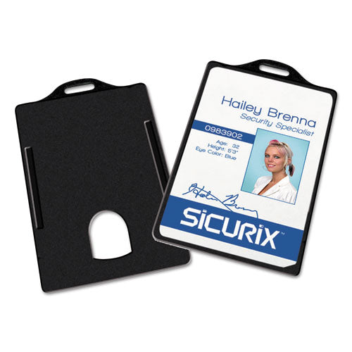 Image of SICURIX® Sicurix Badge/card Holder, 4 X 2 9/10, Black, 25/pack