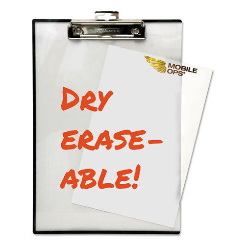 Image of Mobile OPS® Quick Reference Clipboard, 0.5" Clip Capacity, Holds 8.5 x 11 Sheets, Clear