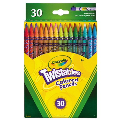 Image of Crayola® Twistables Colored Pencils, 2 mm, 2B, Assorted Lead and Barrel Colors, 30/Pack