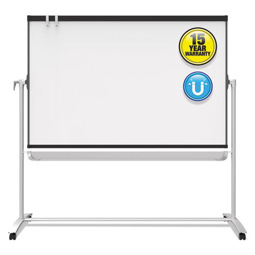 Image of Quartet® Prestige 2 Mobile Presentation Easel, 72" x 48", White Surface, Black/Gray Metal/Plastic Frame