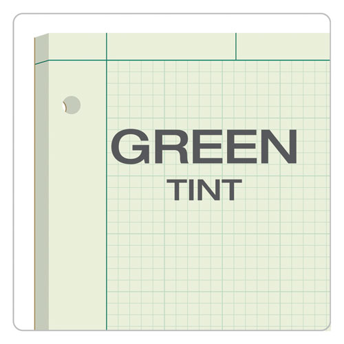 Image of TOPS Engineering Computation Pads, Cross-Section Quad Rule (5 Sq/in, 1 Sq/in), Black/green Cover, 100 Green-Tint 8.5 X 11 Sheets