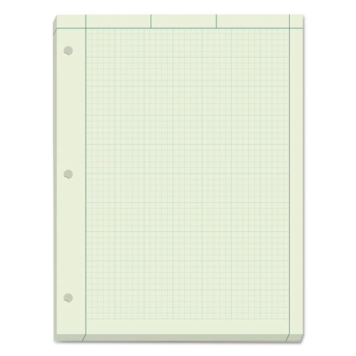 Image of TOPS Engineering Computation Pads, Cross-Section Quadrille Rule (5 Sq/in, 1 Sq/in), Green Cover, 200 Green-Tint 8.5 X 11 Sheets