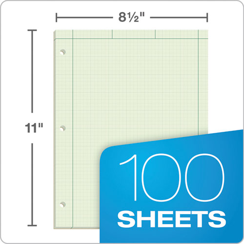 Image of TOPS Engineering Computation Pads, Cross-Section Quad Rule (5 Sq/in, 1 Sq/in), Black/green Cover, 100 Green-Tint 8.5 X 11 Sheets