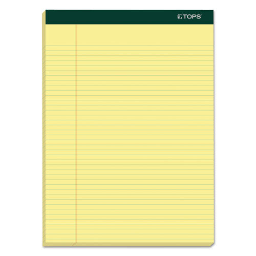Image of TOPS Double Docket Ruled Pads, Narrow Rule, 100 Canary-Yellow 8.5 X 11.75 Sheets, 6/pack