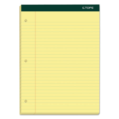Image of TOPS Double Docket Ruled Pads, Wide/legal Rule, 100 Canary-Yellow 8.5 X 11.75 Sheets, 6/pack