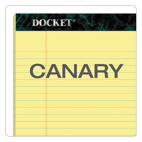 Image of TOPS Docket Ruled Perforated Pads, Wide/legal Rule, 50 Canary-Yellow 8.5 X 11.75 Sheets, 12/pack