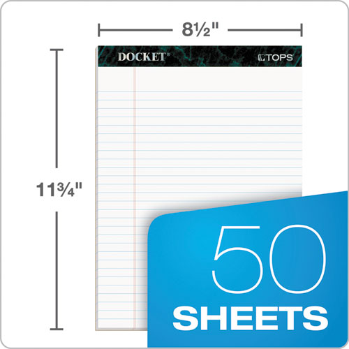 Image of TOPS Docket Ruled Perforated Pads, Wide/legal Rule, 50 White 8.5 X 11.75 Sheets, 12/pack