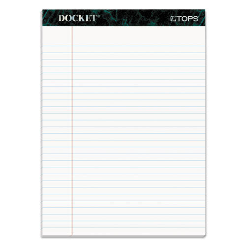 Image of TOPS Docket Ruled Perforated Pads, Wide/legal Rule, 50 White 8.5 X 11.75 Sheets, 12/pack
