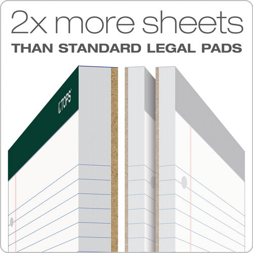 Image of TOPS Double Docket Ruled Pads, Wide/legal Rule, 100 White 8.5 X 11.75 Sheets, 6/pack