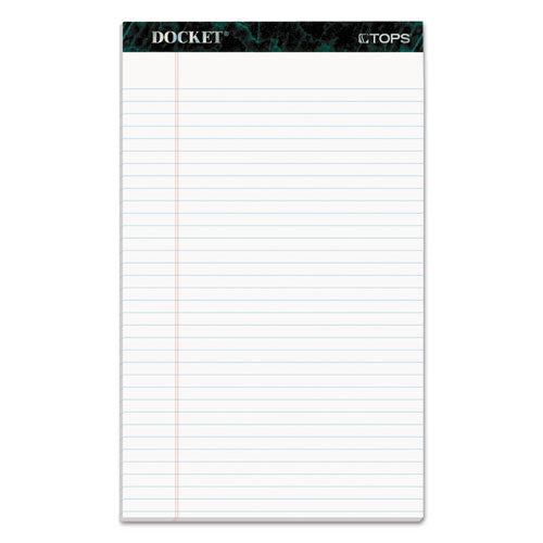 Image of TOPS Docket Ruled Perforated Pads, Wide/legal Rule, 50 White 8.5 X 14 Sheets, 12/pack