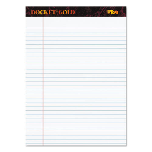 Image of TOPS Docket Gold Ruled Perforated Pads, Wide/legal Rule, 50 White 8.5 X 11.75 Sheets, 12/pack