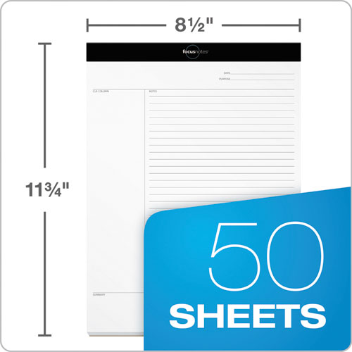 Image of TOPS Focusnotes Legal Pad, Meeting-Minutes/notes Format, 50 White 8.5 X 11.75 Sheets