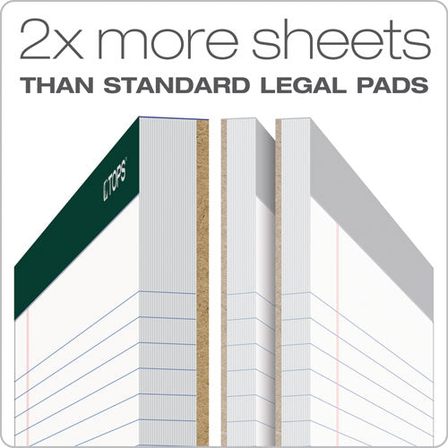 Image of TOPS Double Docket Ruled Pads, Narrow Rule, 100 White 8.5 X 11.75 Sheets, 4/pack