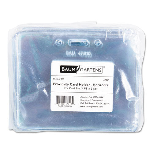 Image of SICURIX® Sicurix Proximity Badge Holder, Horizontal, 4w X 3h, Clear, 50/pack