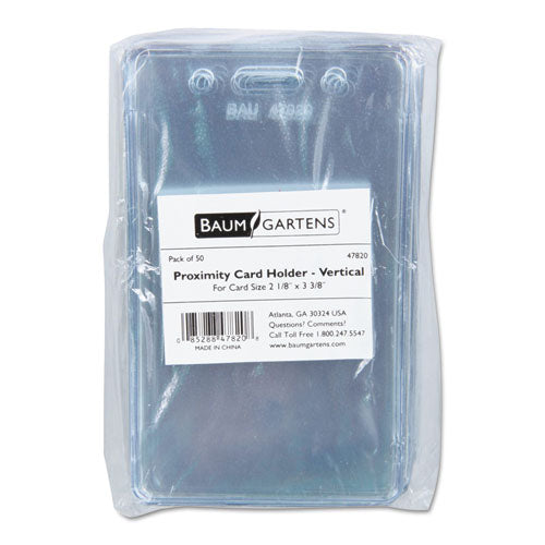 Image of SICURIX® Sicurix Proximity Badge Holder, Vertical, 2 1/2w X 4 1/2h, Clear, 50/pack